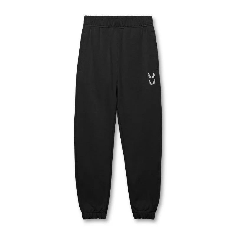 0655. Tech-Terry™ Oversized Sweats - Black ""Stacked Wings""