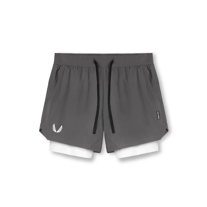 0865. Tetra-Lite™ 5"" Liner Short - Space Grey / White / White ""Wings""