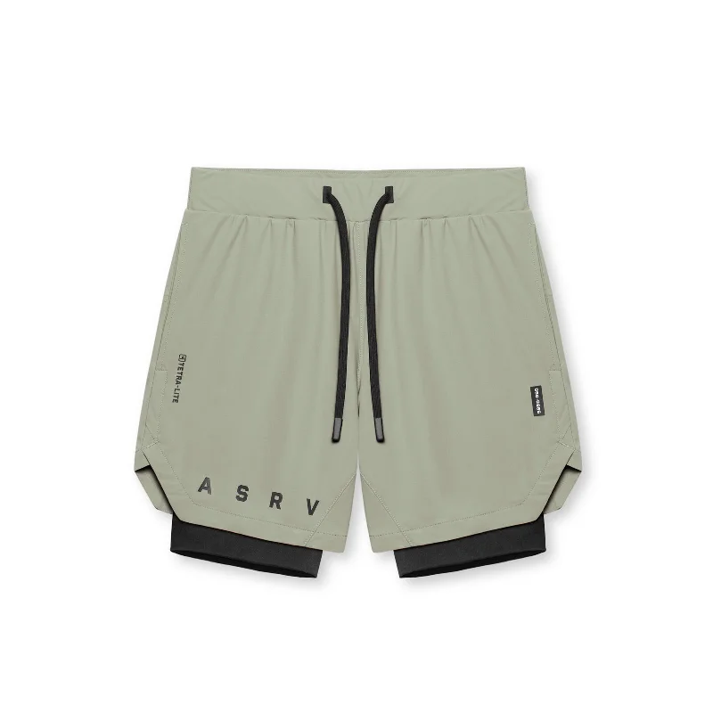 0866. Tetra-Lite™ 7"" Liner Short - Sage  ""ASRV""/Black