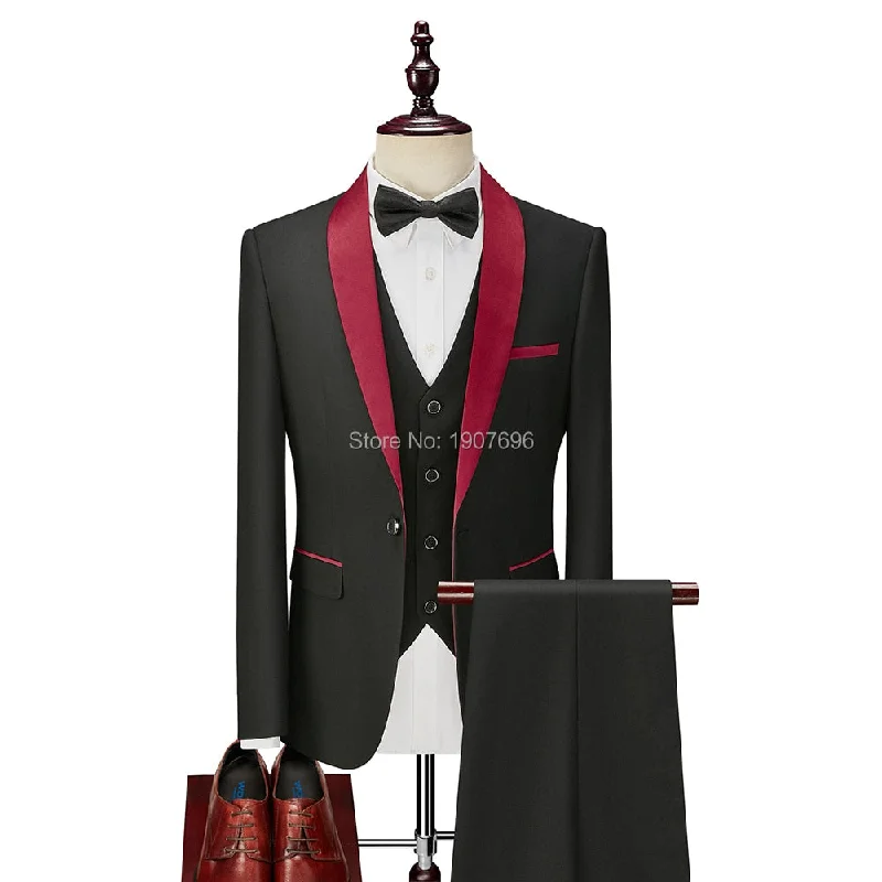 Black with Red Lapel / Asian M is Eur XS / China