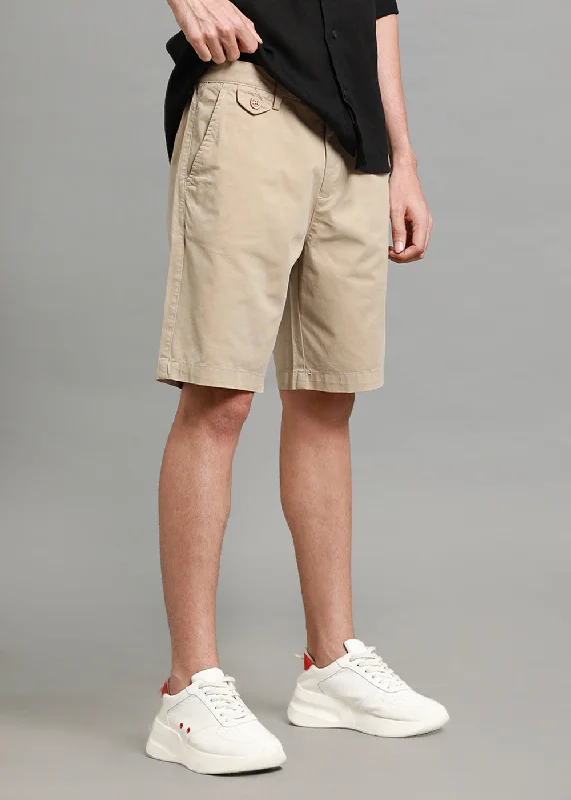 Beige Cotton Shorts