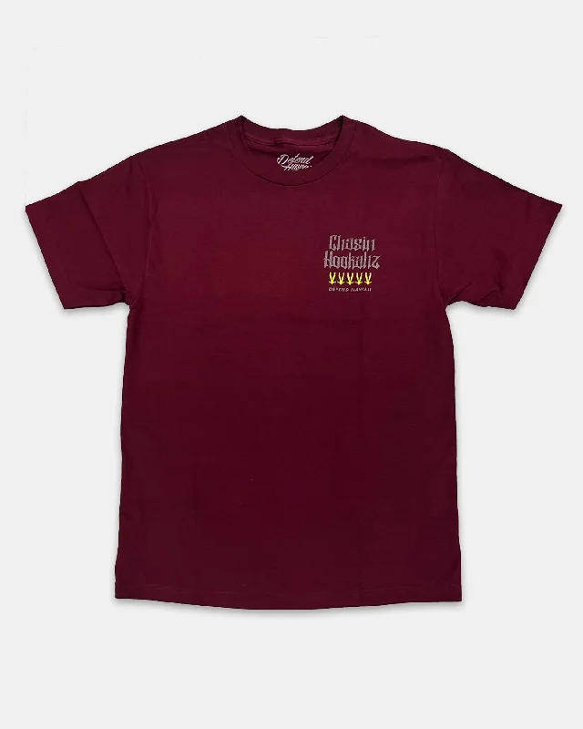 CHASIN' HOOKAHZ Burgundy Tee