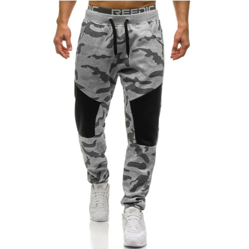 Men Casual Pants Fashion Straight Trousers Camouflage Long Pants Cotton Sweatpants Jogger Tracksuit Funky Sweatpants