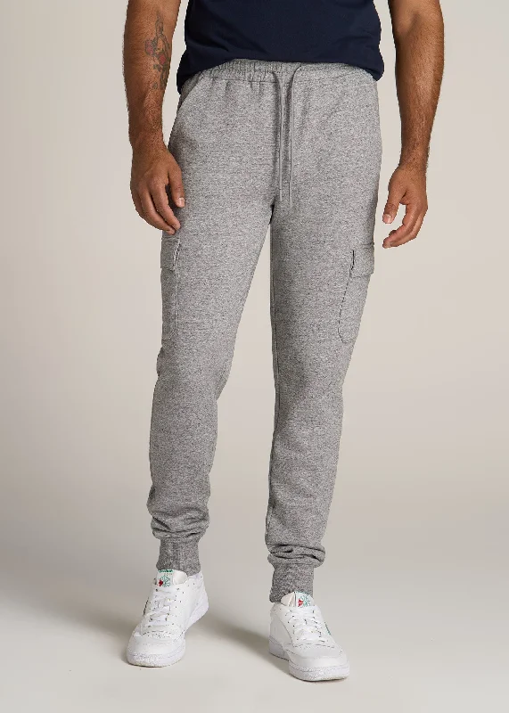 Wearever Fleece Cargo Jogger For Tall Men in Heather Grey