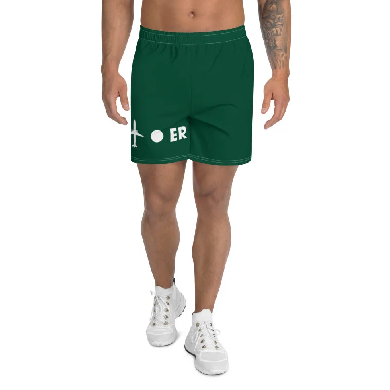 PLANE-SPOT-ER (GREEN) Men's Athletic Long Shorts