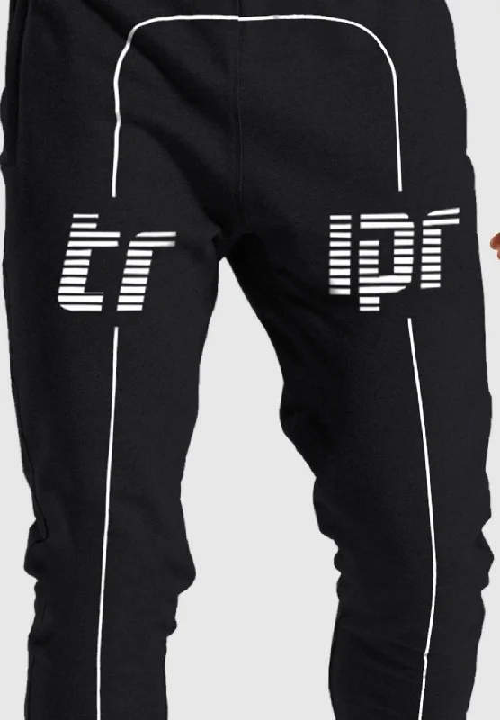 TRIPR Logo Printed Men Black White Track Pant