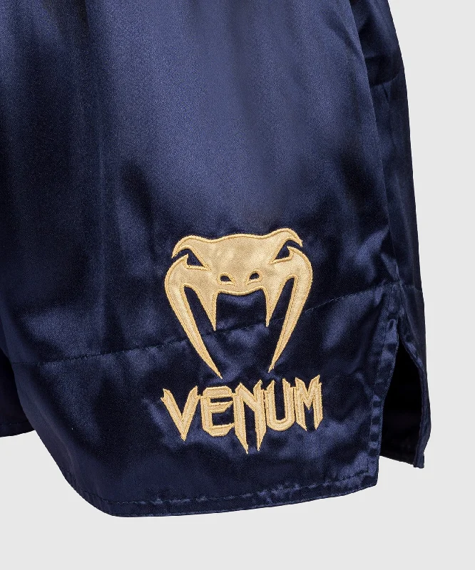 Venum Classic Muay Thai Shorts - Navy Blue/Gold