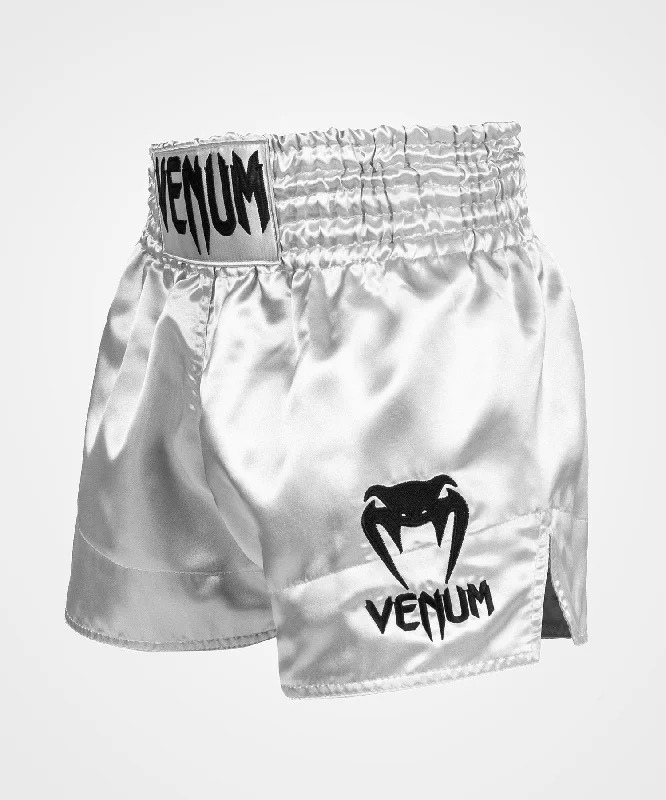 Venum Classic Muay Thai Shorts - Silver/Black