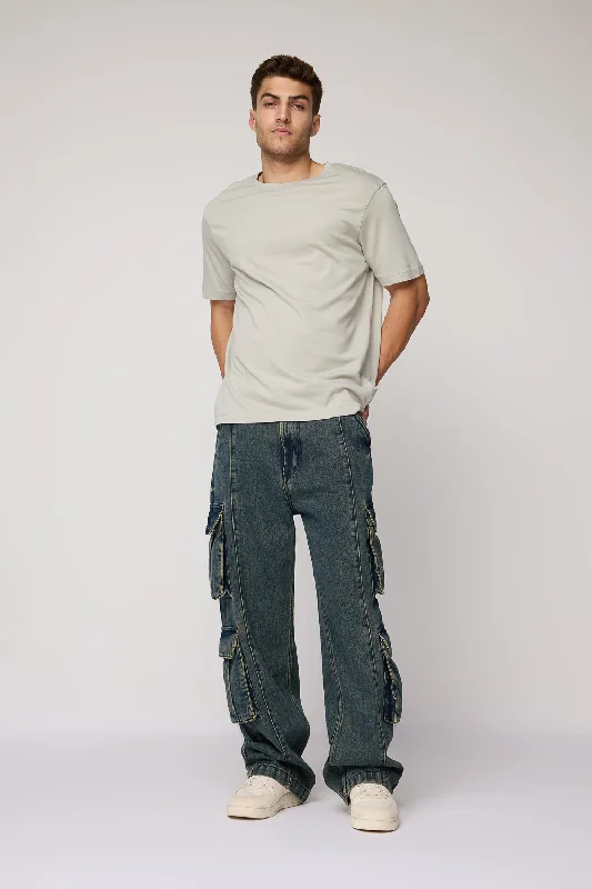 Rugged Ocean Blue Men's Baggy Cargo