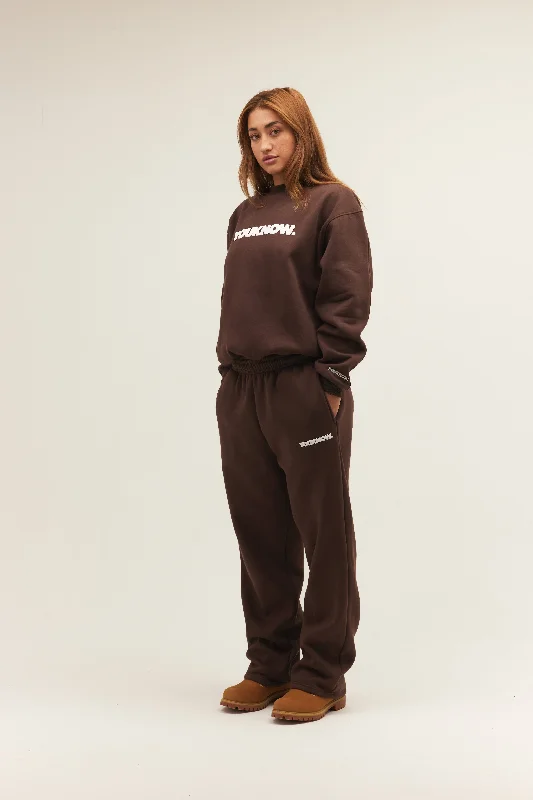 BLOCK WIDE-LEG SWEATPANTS | BROWN