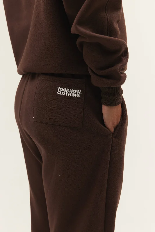 BLOCK WIDE-LEG SWEATPANTS | BROWN