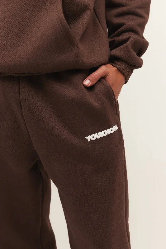 BLOCK WIDE-LEG SWEATPANTS | BROWN