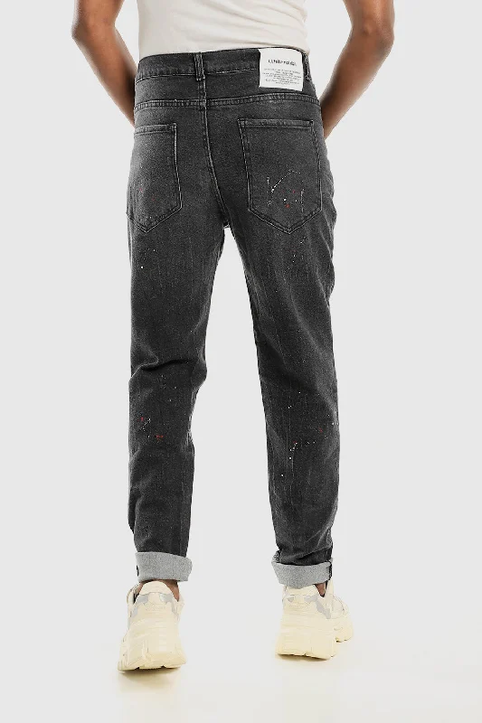 Front Wash With Splatter Jeans (1113) - White Rabbit