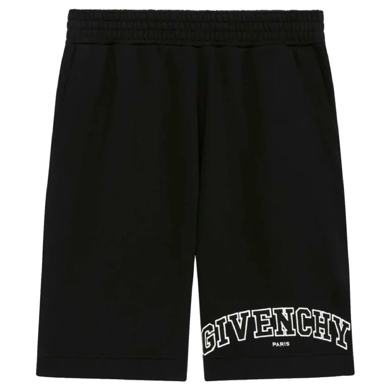 Givenchy Black Embroidered Logo Sweatshorts