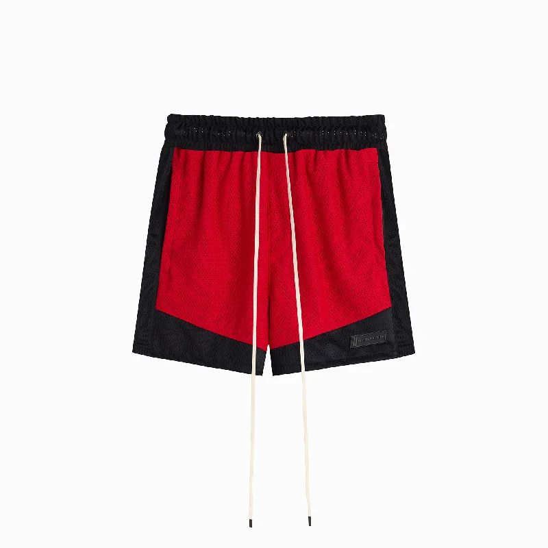 icon mesh gym short / red + black