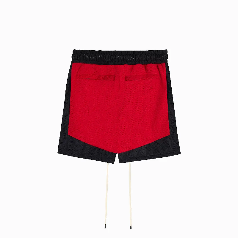 icon mesh gym short / red + black