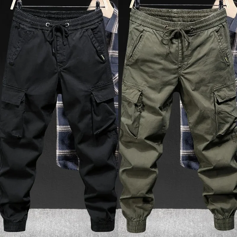 Men's Loose Solid Cargo Pants ( Pack of 2 )