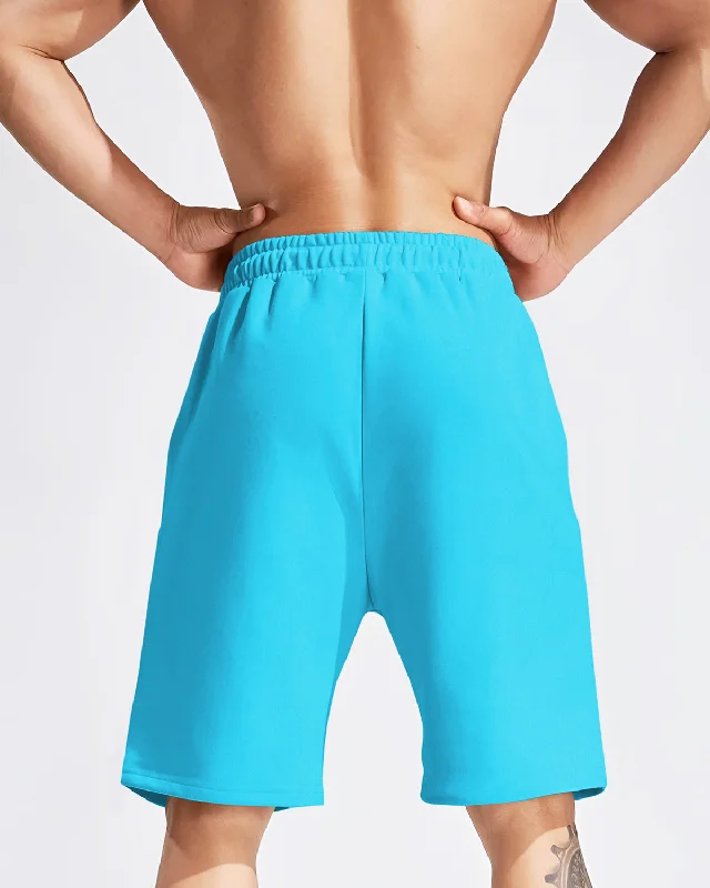 Men Flap-pocket Skyblue Shorts