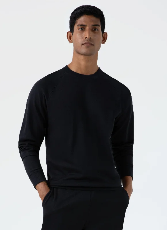 Men's Sea Island Cotton Sweatshirt in Black