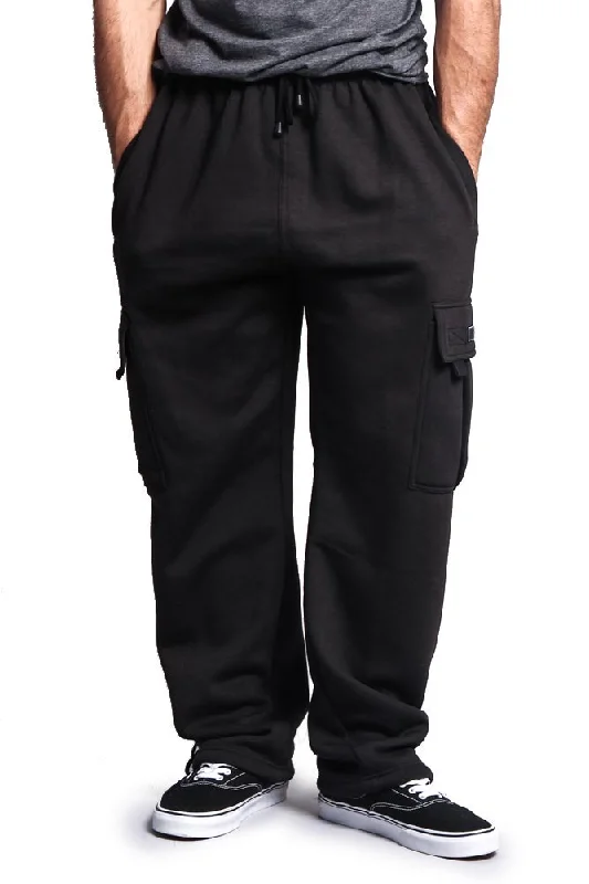 Men's Solid Fleece Cargo Pants