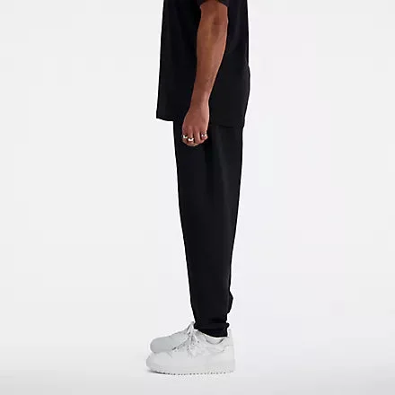 NEW BALANCE MEN'S FLEECE BLACK TRACKPANTS