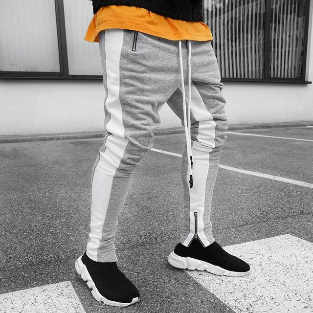 Rosetic HOT Casual Pants Men Joggers Striped Side Fashion Sport Sweatpants Mens Tracksuit Black Gothic Trousers 2020 Streetwear