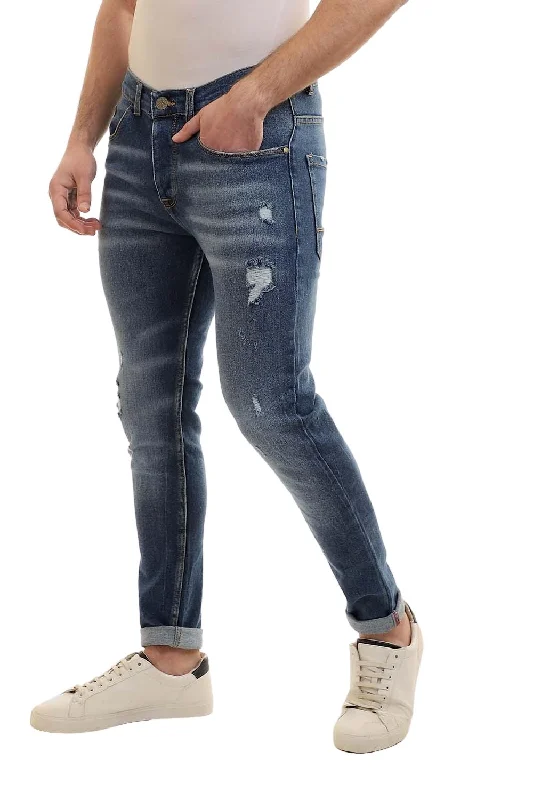 Slim Fit Jeans With Scratches (1193) - White Rabbit