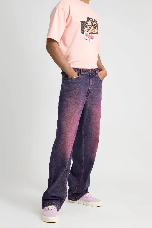 Purple Men's Wide Jeans