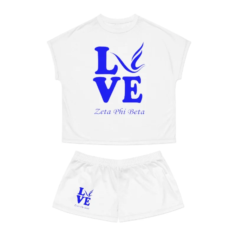 Zeta Phi Beta Love Women's Short Pajama Set