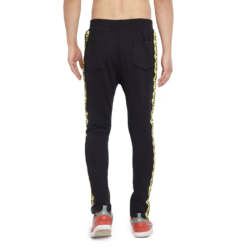 Black Caution Taped Zipped SweatPants