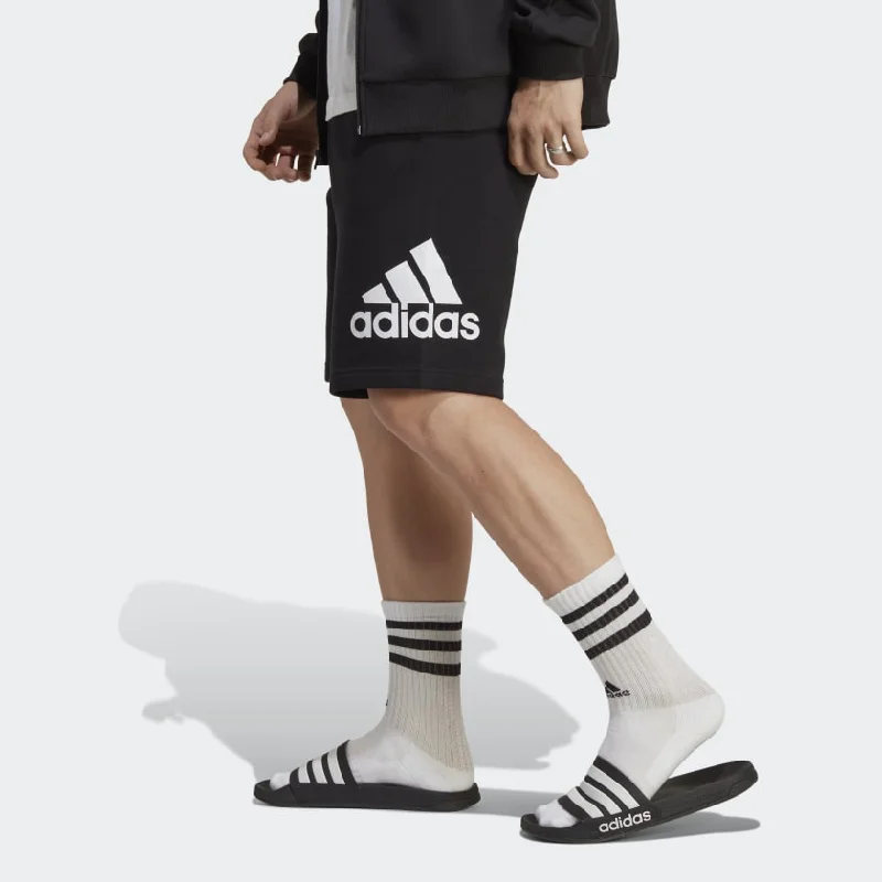 ADIDAS MEN'S ESSENTIALS BIG LOGO FRENCH TERRY BLACK SHORTS