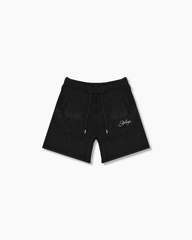 Knitted Mohair Shorts - Obsidian