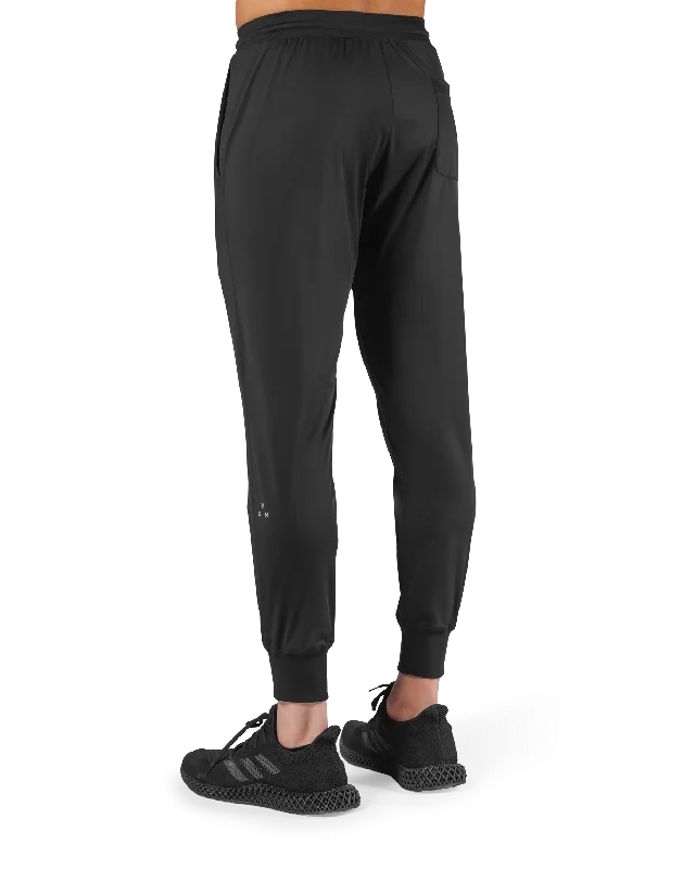 Tapered Stretch Rib Pants - Black