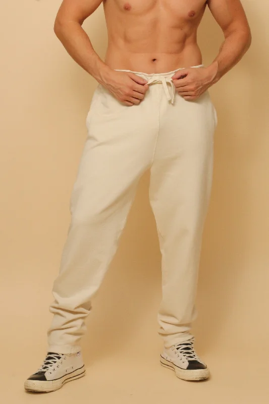 Men's Allergy-Free French Terry Elasticized Jogger Sweatpants with Drawstrings