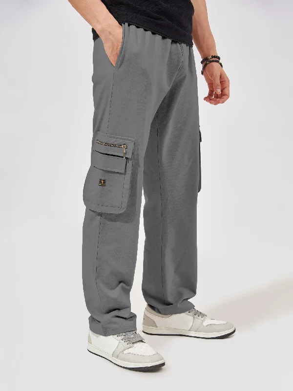 Baggy Side Zip Pocket White Cargo