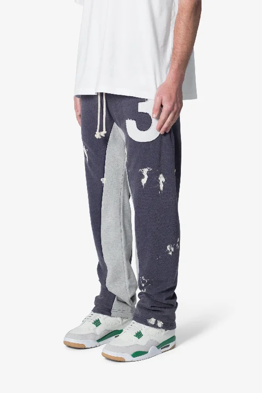 3 Patch Contrast Sweatpants - Blue