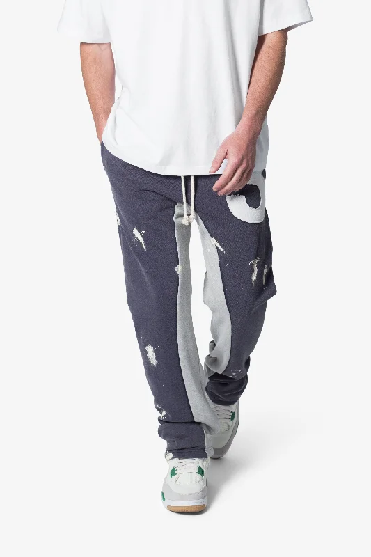 3 Patch Contrast Sweatpants - Blue