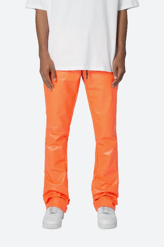 Coated Skinny Flare Sweatpants - Orange