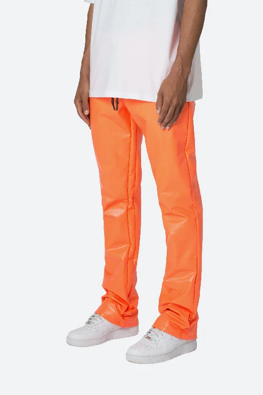 Coated Skinny Flare Sweatpants - Orange