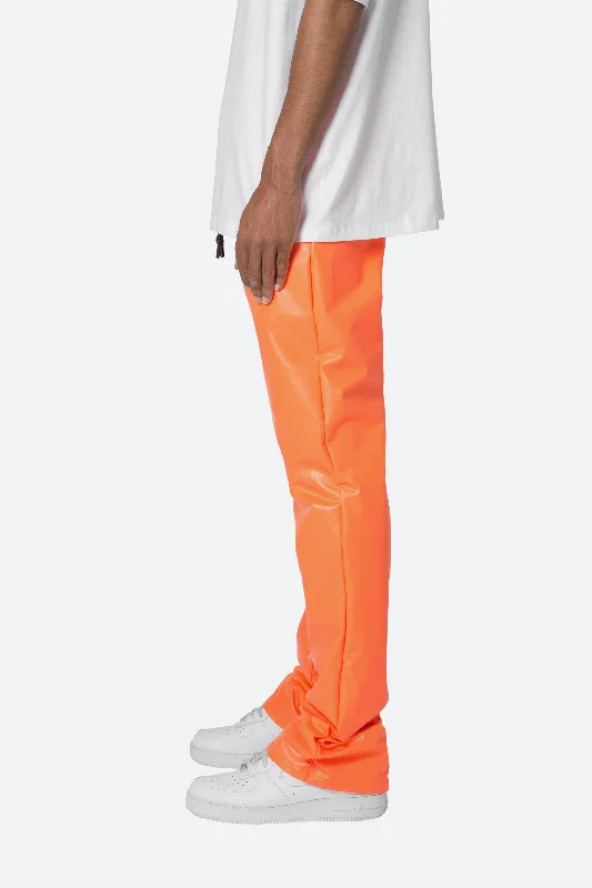 Coated Skinny Flare Sweatpants - Orange