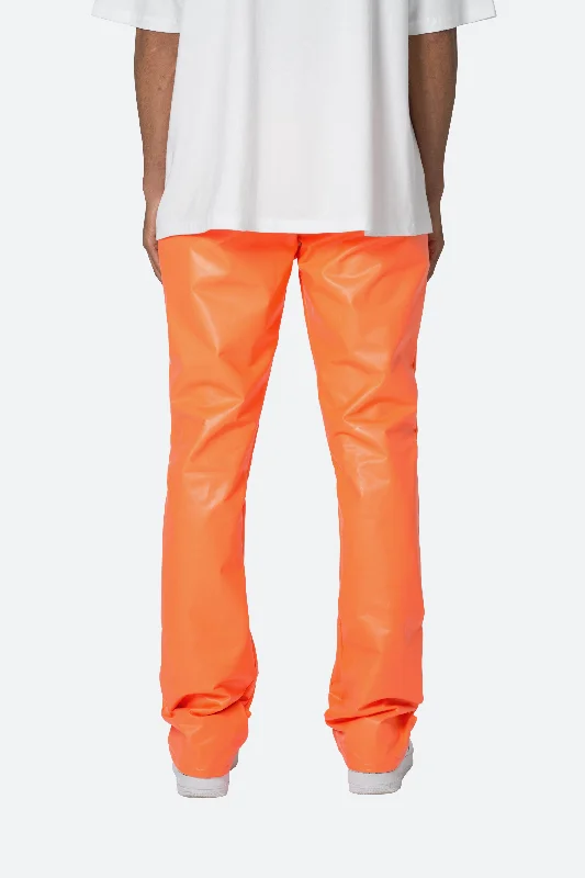 Coated Skinny Flare Sweatpants - Orange