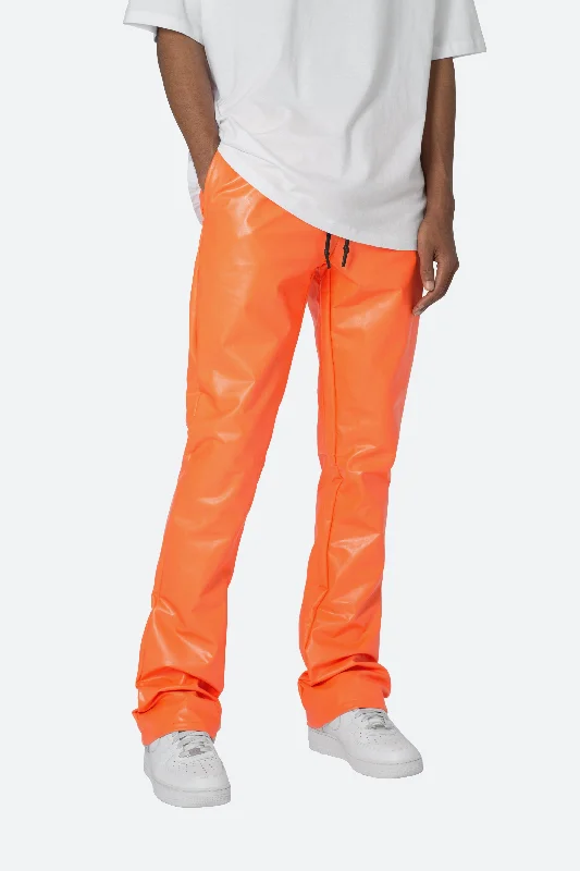 Coated Skinny Flare Sweatpants - Orange