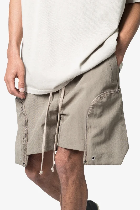 Front Pocket Geo Shorts - Olive