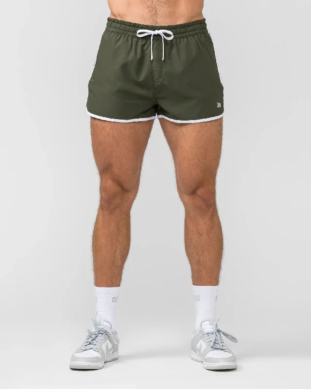 Muscle Nation | Retro Shorts - Dark Khaki