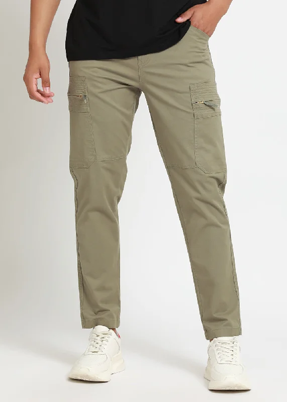 Olive Drab Zip Cargo Pants