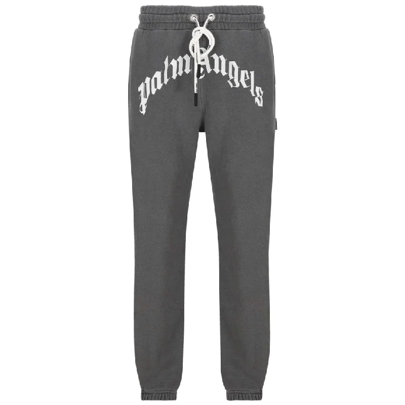 Palm Angels GD Curved Logo Faded Black Sweatpants