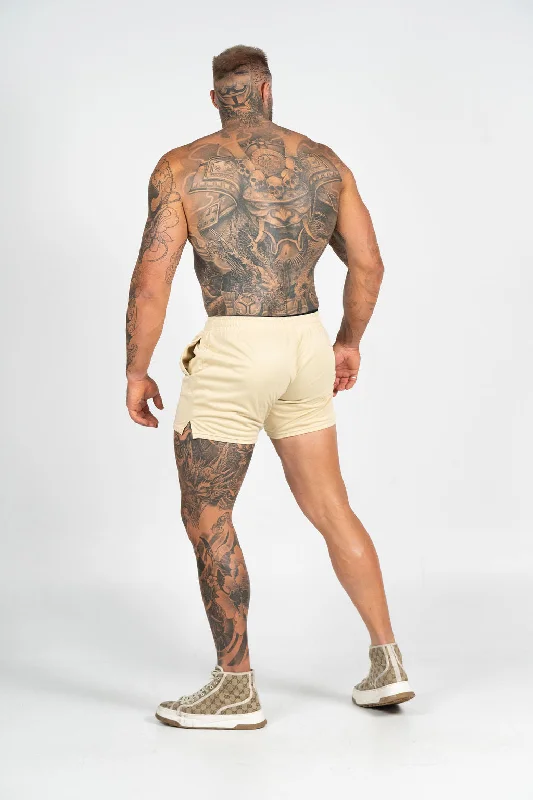 Relentless | Men's Gym Shorts | Beige