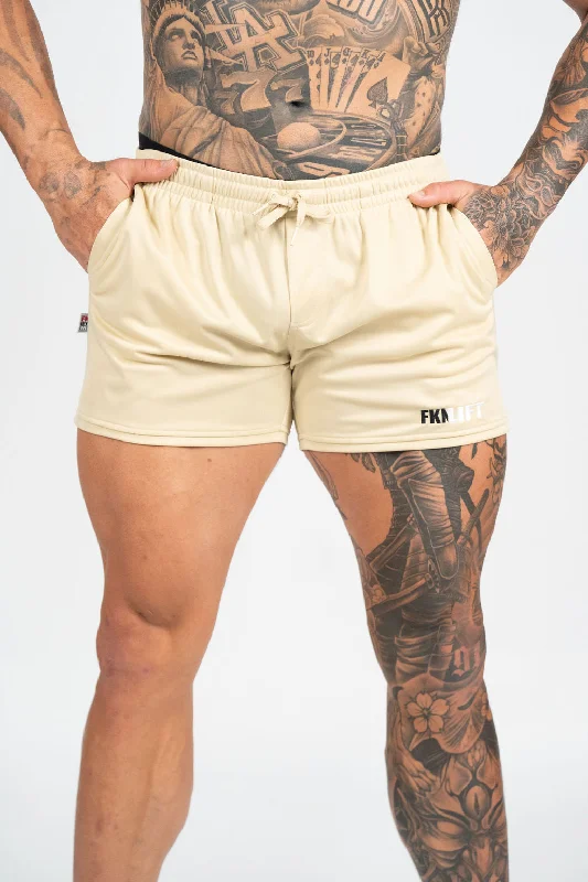 Relentless | Men's Gym Shorts | Beige