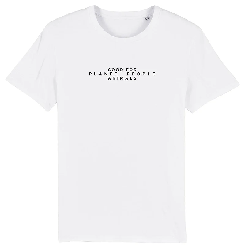 UNISEX STATEMENT T-SHIRT ""GOOD FOR"" IN WHITE