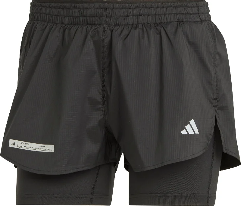 adidas Ultimate 2 In 1 Womens Running Shorts - Black